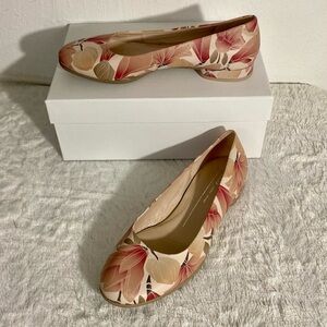 Ecco Leather Floral Print Anine Ballerina Shoes Women’s Size 37 EU (6/6.5 US)